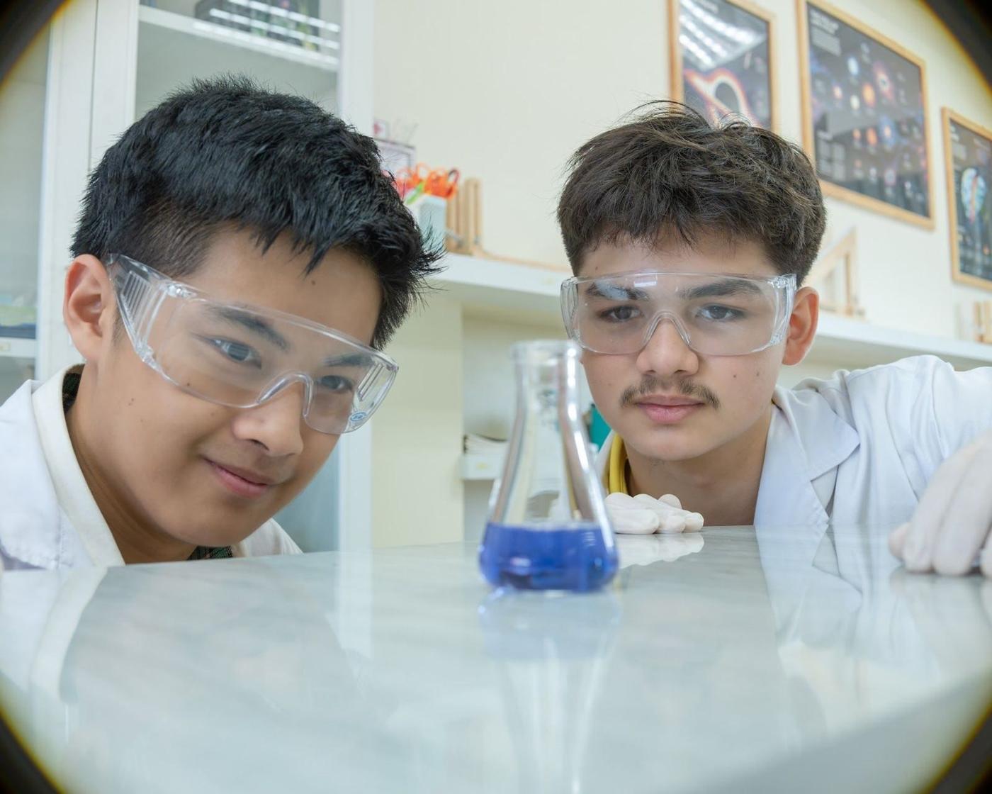 Students building a project