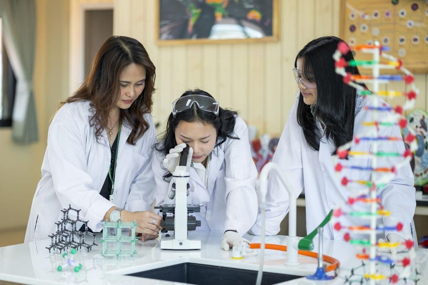 Students testing their project